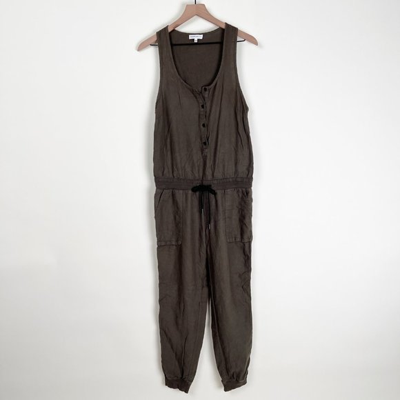 Aritzia Community Overall Jumpsuit Coversuit Coveralls Sleeveless Button Down Up - Picture 2 of 7